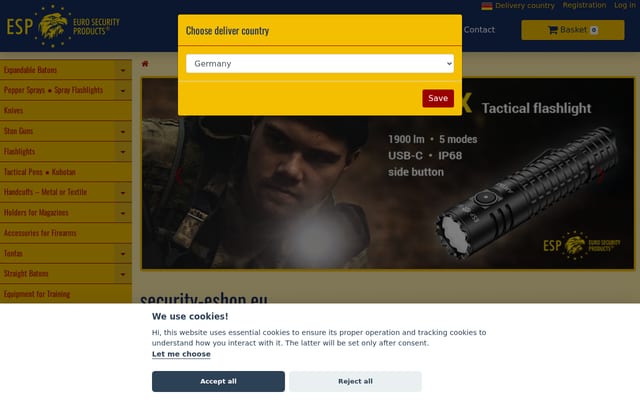 Screenshot of security-eshop.eu
