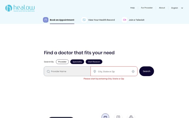 Screenshot of healow.com