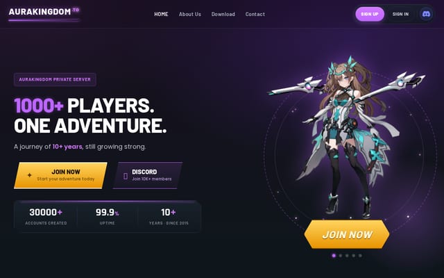 Screenshot of aurakingdom.to