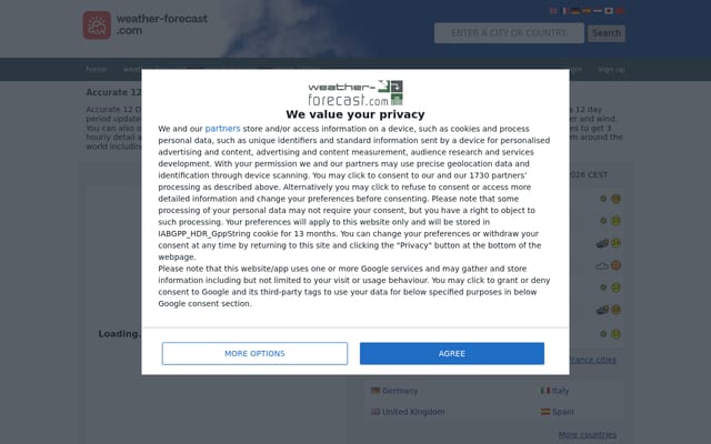 Screenshot of weather-forecast.com