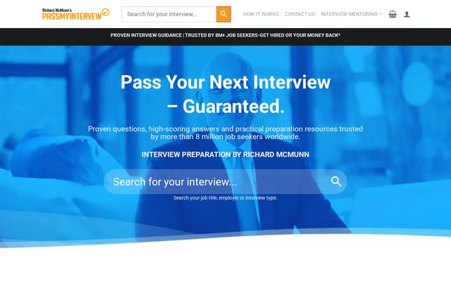 Screenshot of passmyinterview.com