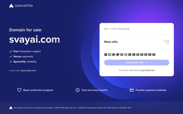 Screenshot of svayai.com