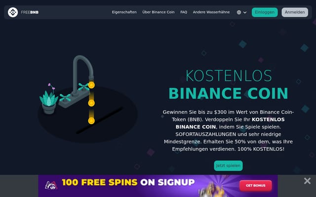 Screenshot of freebinancecoin.com