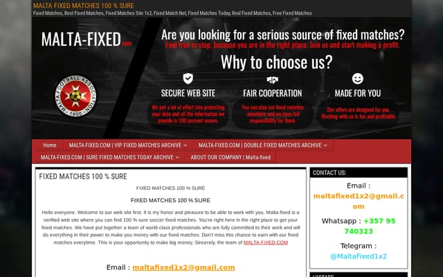 Screenshot of malta-fixed.com
