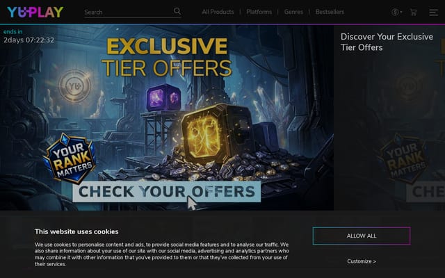 Screenshot of yuplay.com