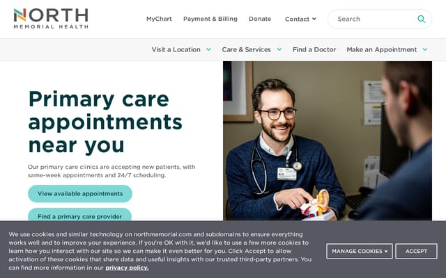 Screenshot of northmemorial.com