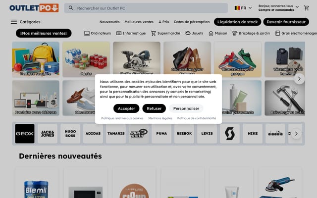Screenshot of outlet-pc.be