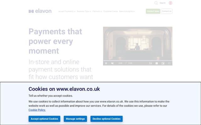 Screenshot of elavon.co.uk