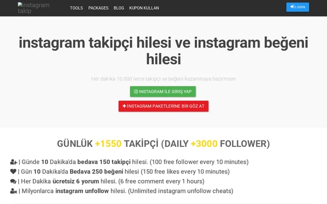 Screenshot of takipcivar.net