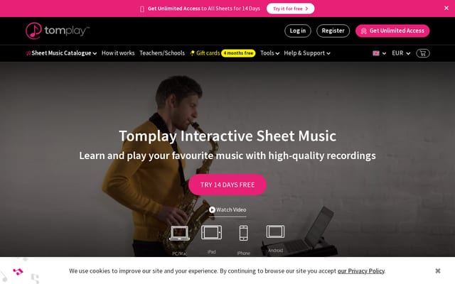 Screenshot of tomplay.com