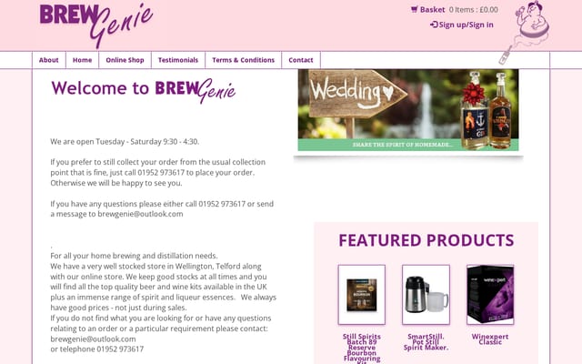 Screenshot of brewgenie.co.uk
