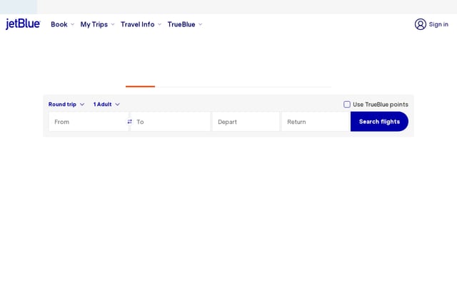Screenshot of jetblue.com
