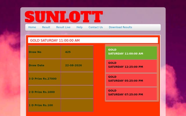 Screenshot of sunlott.org