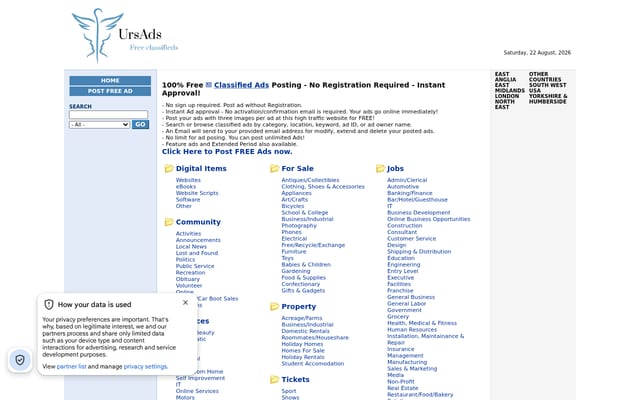 Screenshot of ursads.com