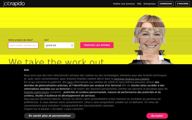 Screenshot of jobrapido.com