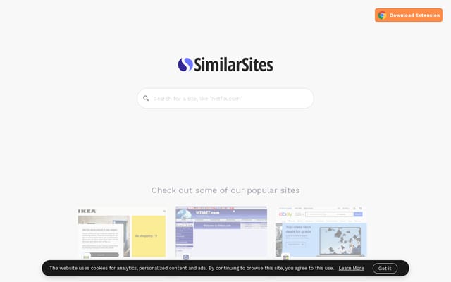 Screenshot of similarsites.com