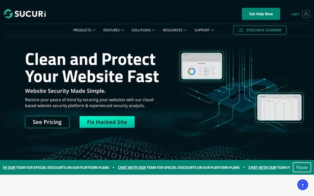 Screenshot of sucuri.net