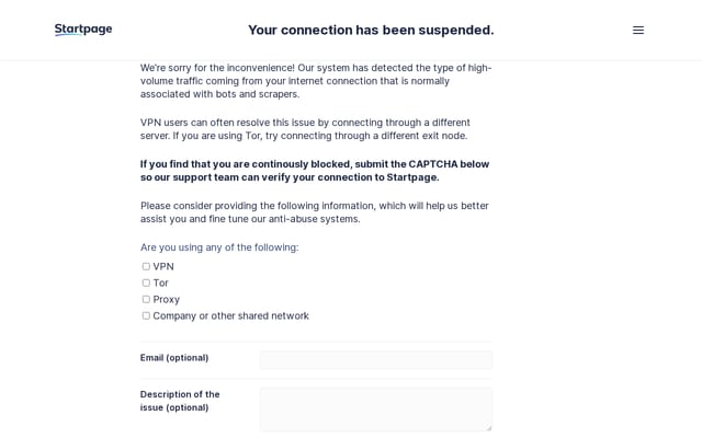Screenshot of startpage.com