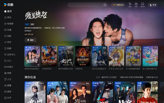 Screenshot of youku.com