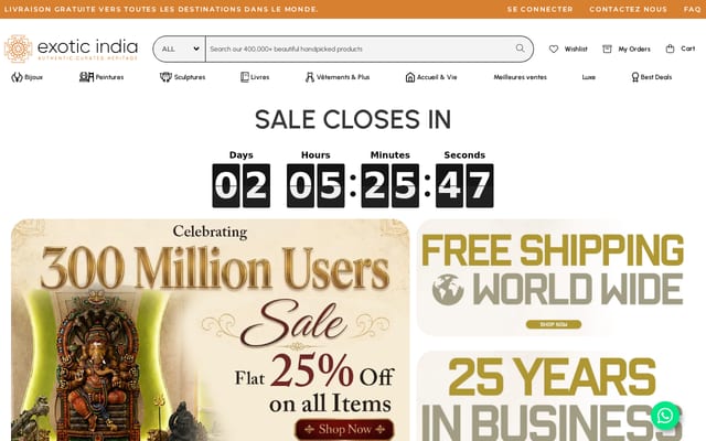 Screenshot of exoticindiaart.com