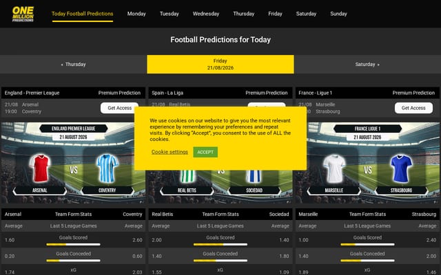 Screenshot of onemillionpredictions.com