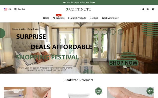 Screenshot of continute.com