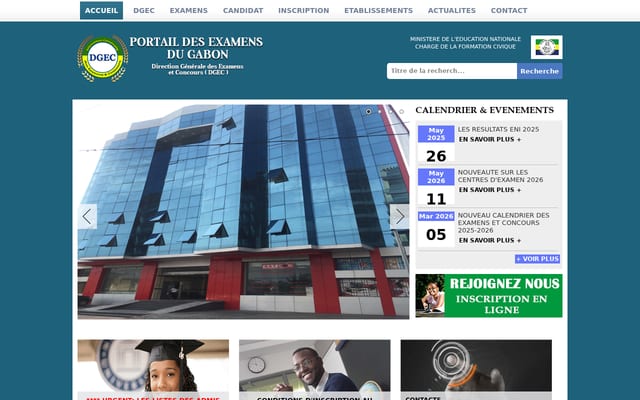Screenshot of examensgabon.com
