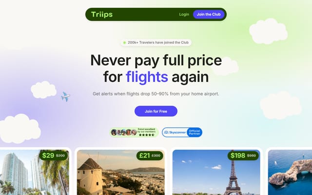 Screenshot of triips.com