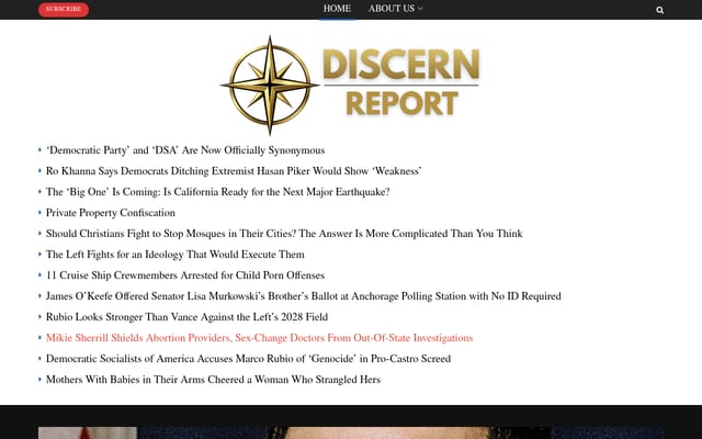 Screenshot of discernreport.com