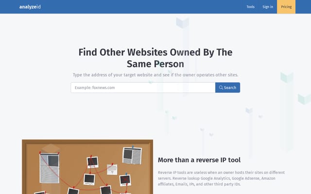 Screenshot of analyzeid.com