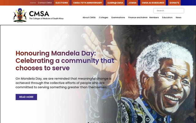 Screenshot of cmsa.co.za