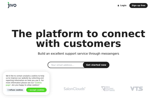Screenshot of jivosite.com