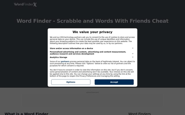 Screenshot of wordfinderx.com