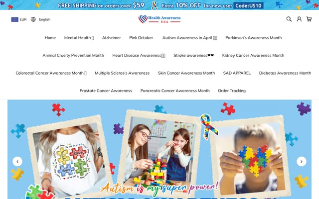 Screenshot of usahealthawareness.com