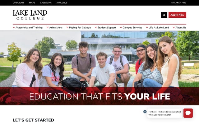 Screenshot of lakelandcollege.edu