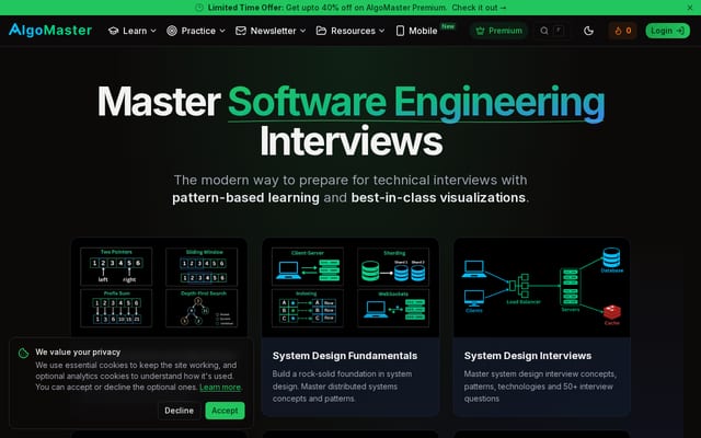 Screenshot of algomaster.io