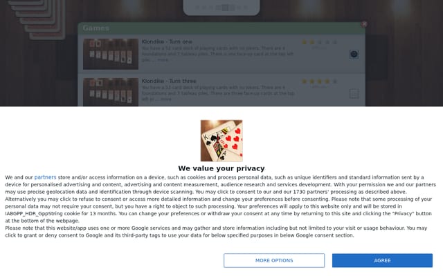 Screenshot of pasjans-online.pl