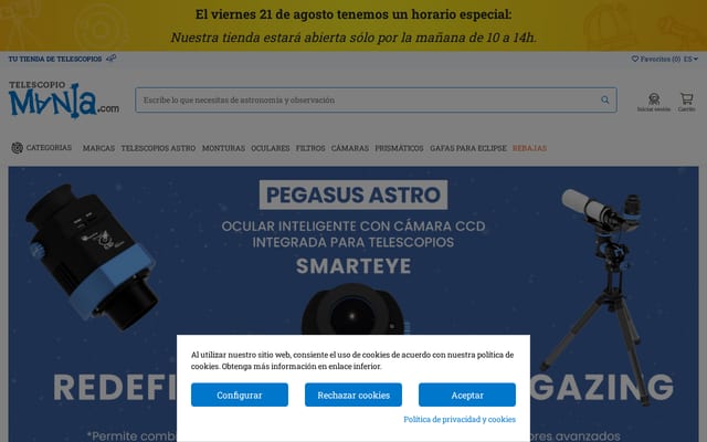 Screenshot of telescopiomania.com