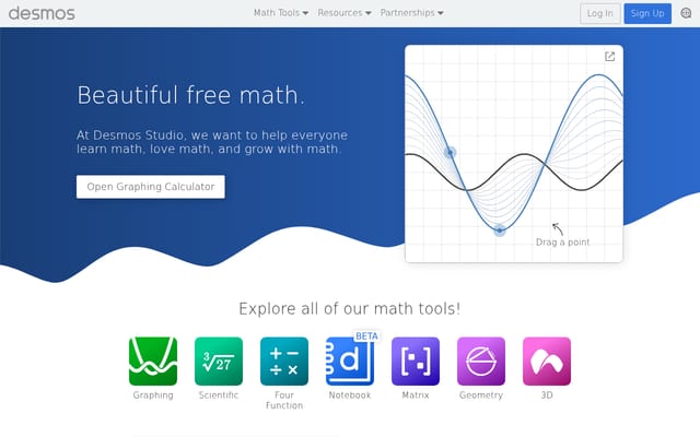 Screenshot of desmos.com