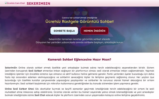 Screenshot of sekerimsin.com