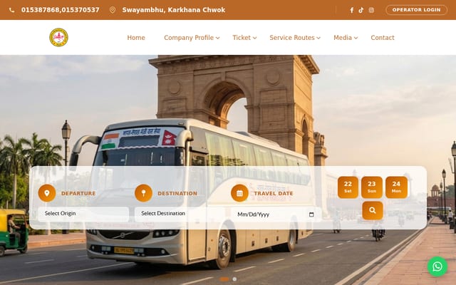Screenshot of manjushreeyatayat.com.np