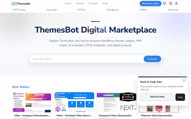 Screenshot of themesbot.com