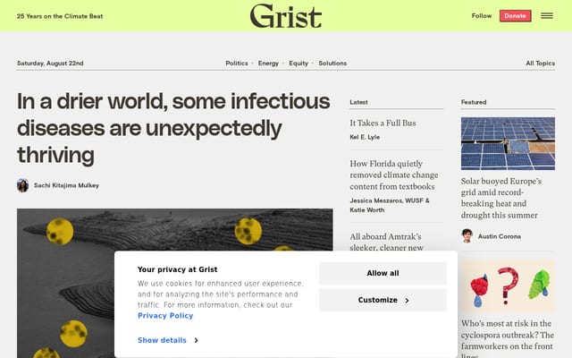 Screenshot of grist.org