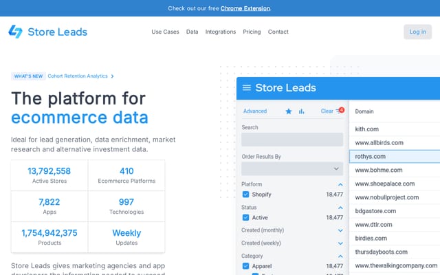 Screenshot of storeleads.app
