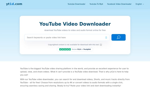 Screenshot of yt1d.net