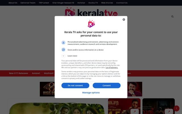 Screenshot of keralatv.in