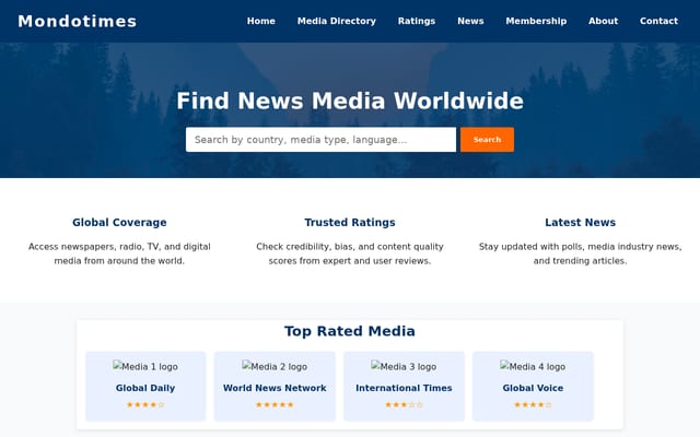 Screenshot of mondotimes.com
