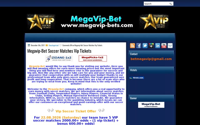 Screenshot of megavip-bet.com