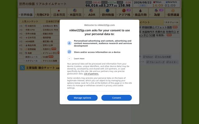 Screenshot of nikkei225jp.com