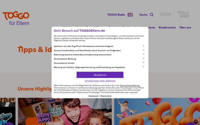 Screenshot of toggoeltern.de